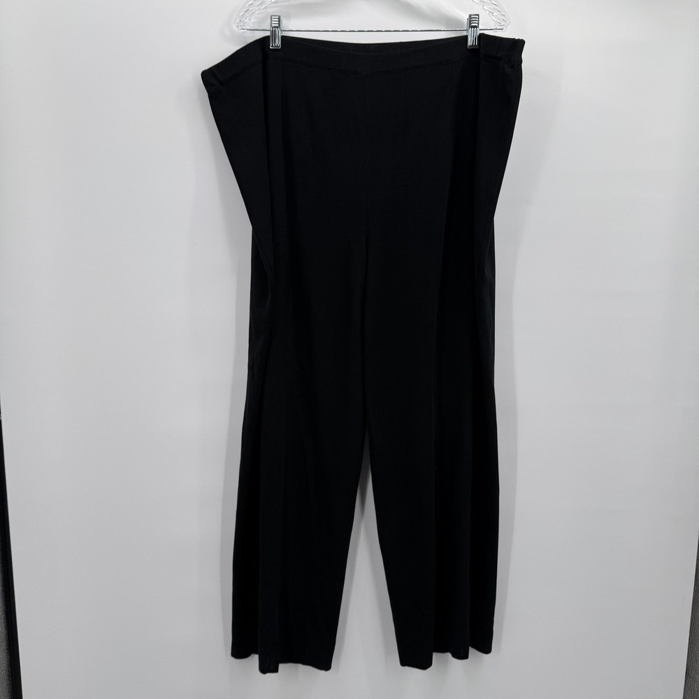 Ming Wang Pants Womens 3X Black Knit Pull On Straight Leg Elastic Waist Workwear